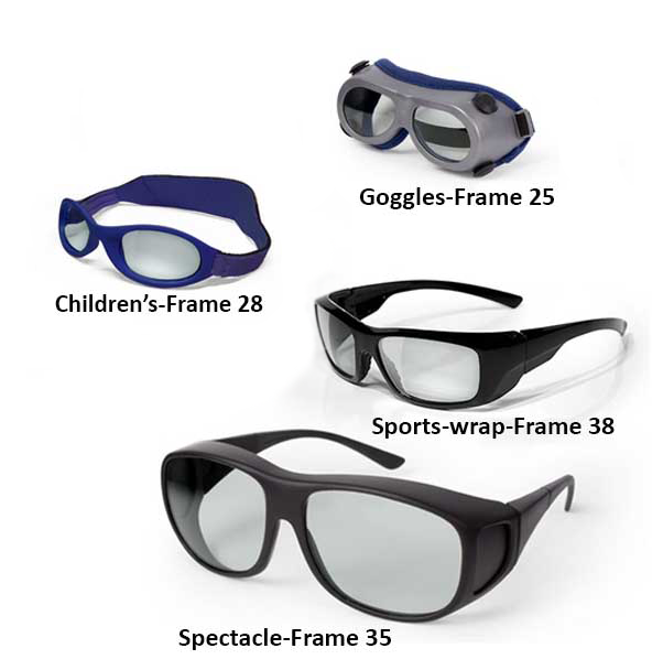 spectacles goggles Laser Safety Glasses 200 Glass IR Nd:YAG (950nm 3600nm) Children's Goggles - Blue