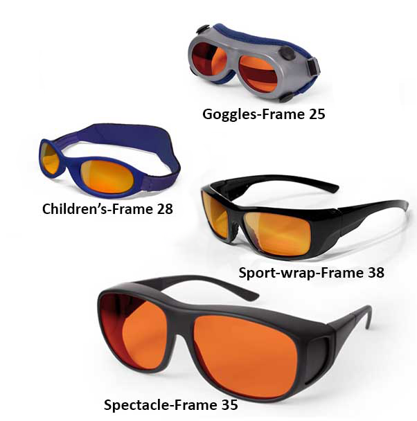 safety goggles with uv protection Laser Safety Glasses 225 Glass UV Excimer (190-520nm) Children's Pink