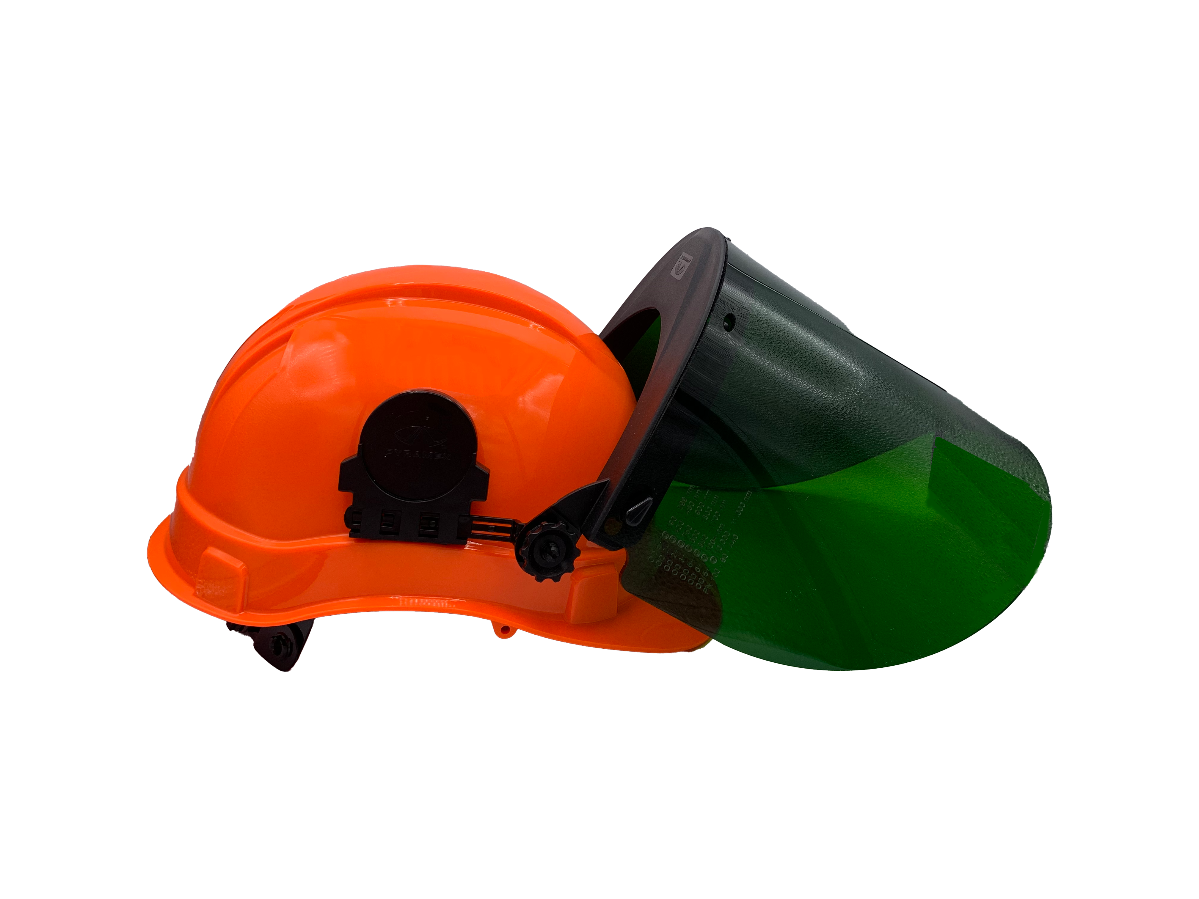 IR Laser Safety Face Shield – Hard Hat Mounted | OD 6+ @ 1064 nm, Broad IR Protection
