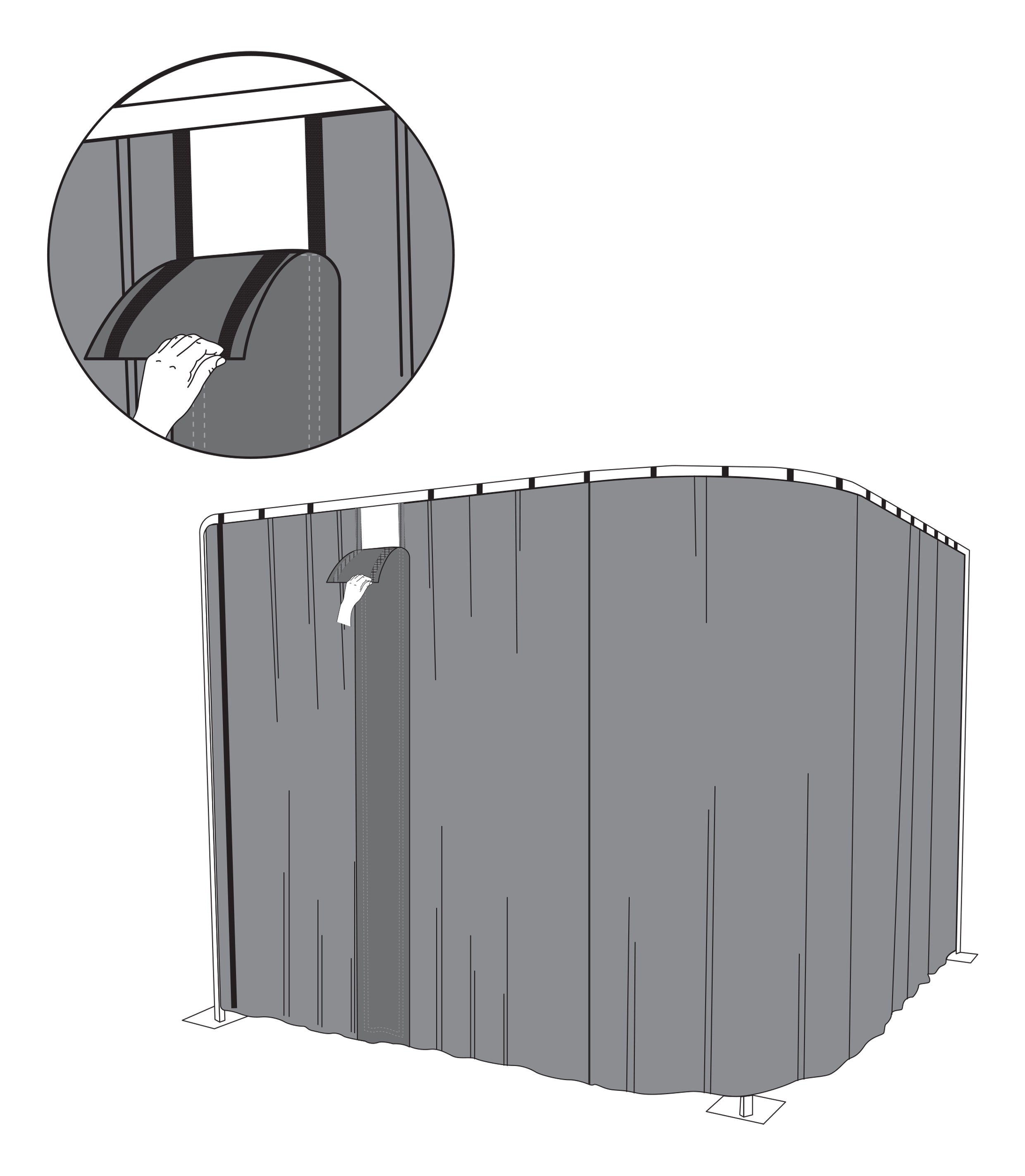 Laser Safety Curtain Panel Access Hinge (No Frame)