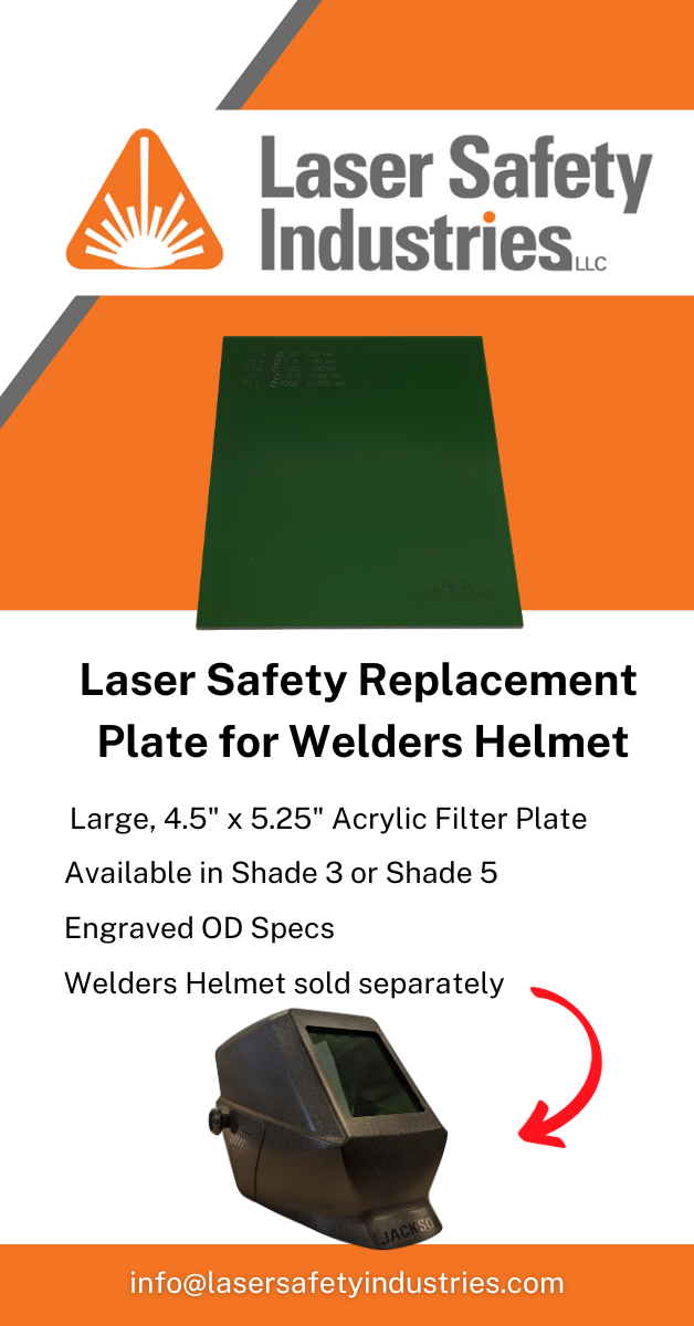 Laser Welding Helmet Plate - Shade 3 (Plate Only)