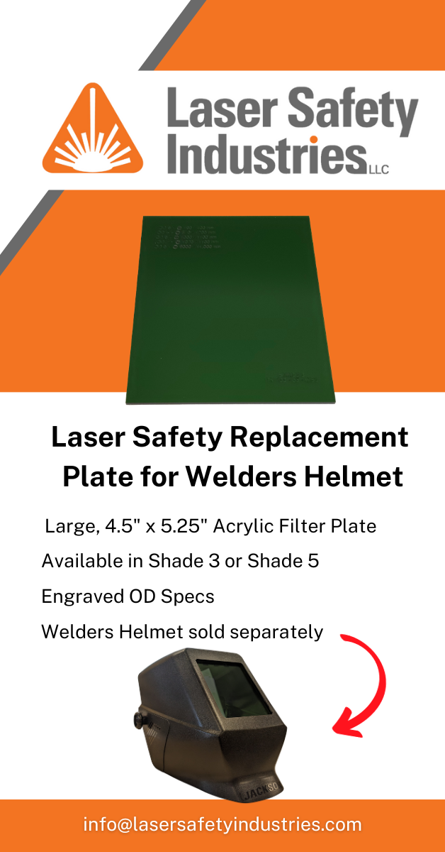 Laser Welding Helmet Plate - Shade 5 (Plate Only)