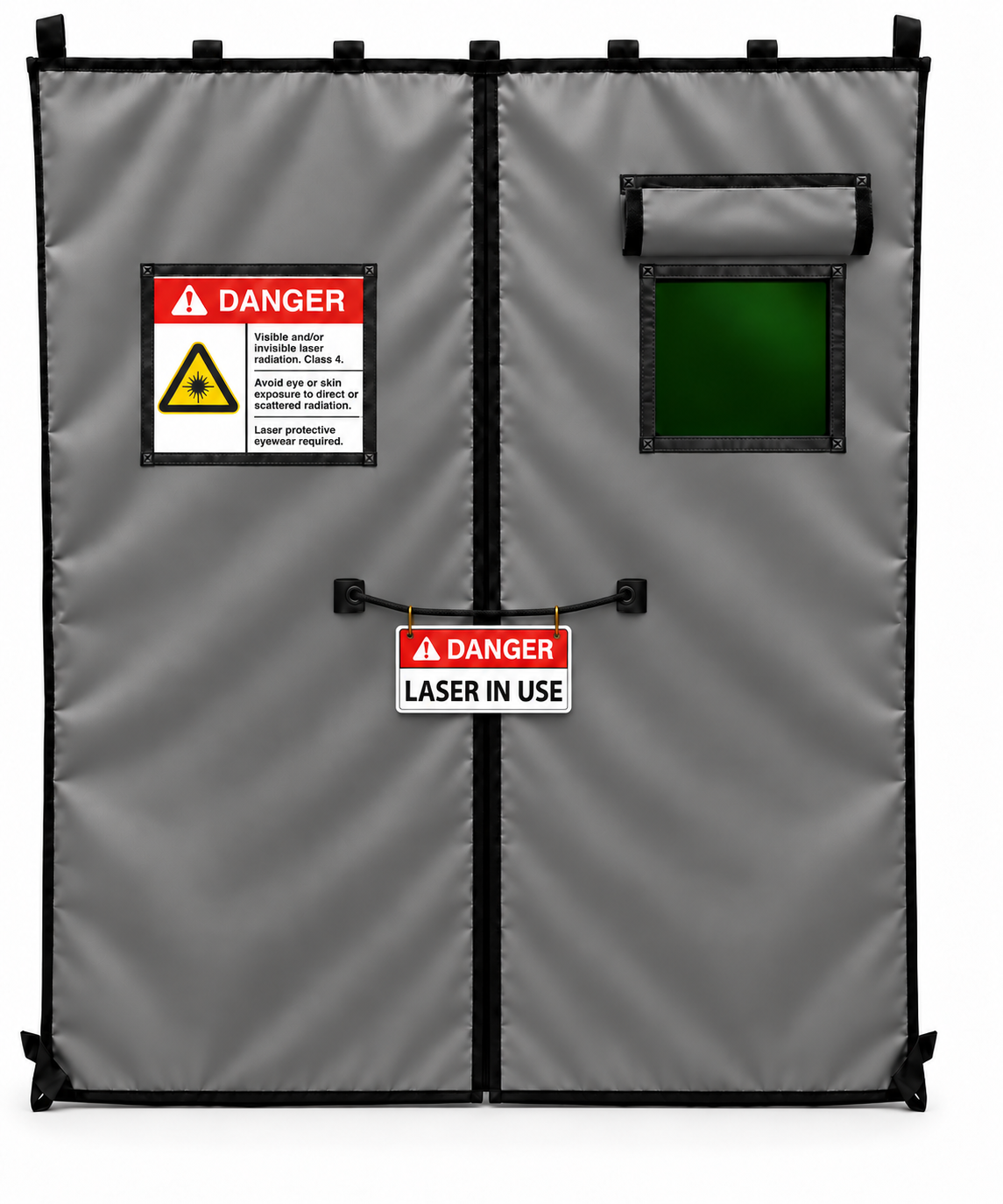 Laser Safety Curtain Straight Line (with Frame and strap loops)