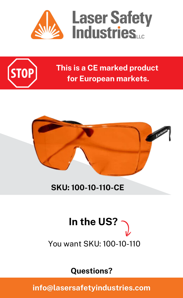 Laser Safety Glasses 110 (CE) Polycarbonate KTP and Argon (European Conformity)