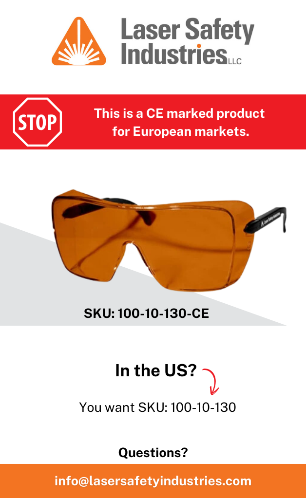 Laser Safety Glasses 130 (CE) Polycarbonate DPL Nd:YAG (532nm, 1064nm) (European Conformity)