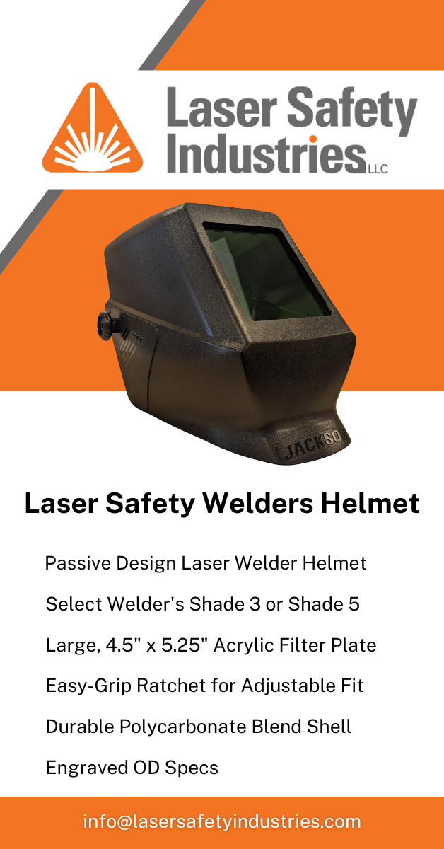 Laser Safety Welders Helmet - Fiber Laser Welding - Shade 3