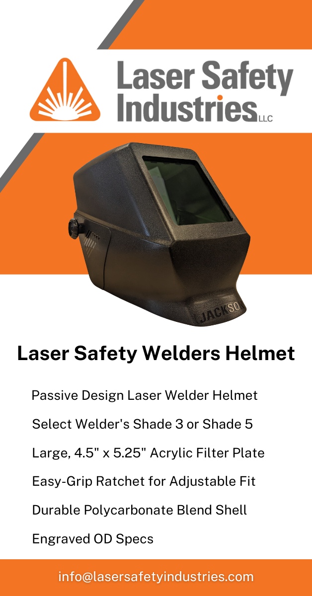 Laser Safety Welders Helmet - Fiber Laser Welding - Shade 5