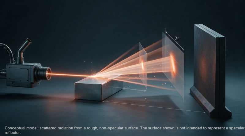 2. Irradiance Drops as Energy Spreads