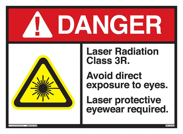 Laser Safety Sign ANSI Standard Class 3R - 10" x 14"