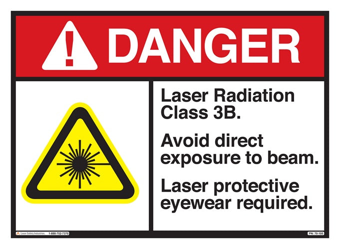 Laser Safety Sign ANSI Standard Class 3B