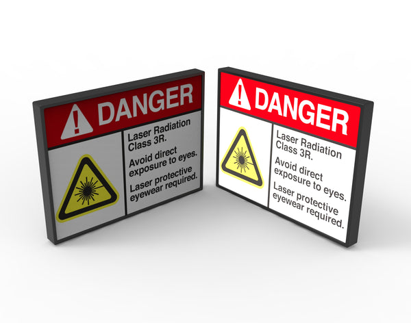 Laser Safety Sign ANSI Standard Danger Illuminated