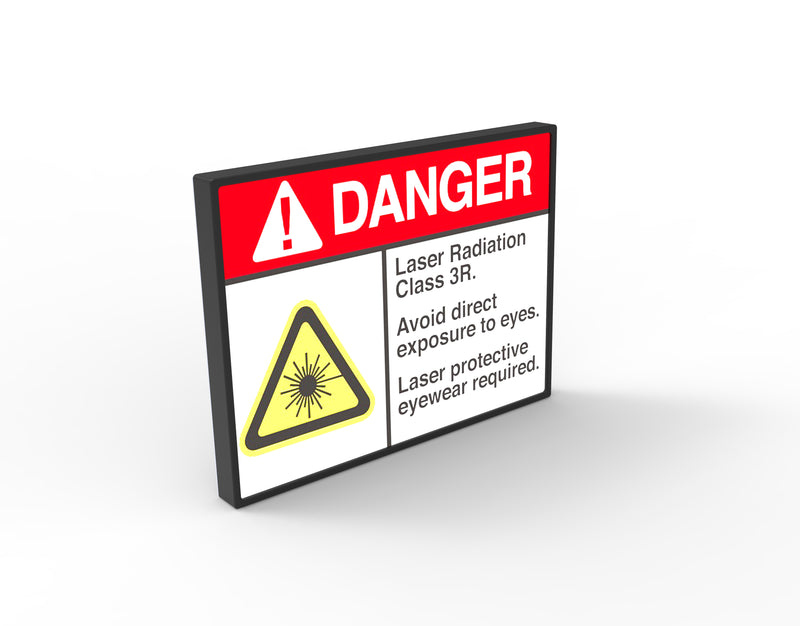 Illuminated Laser Safety Sign ANSI Standard Danger
